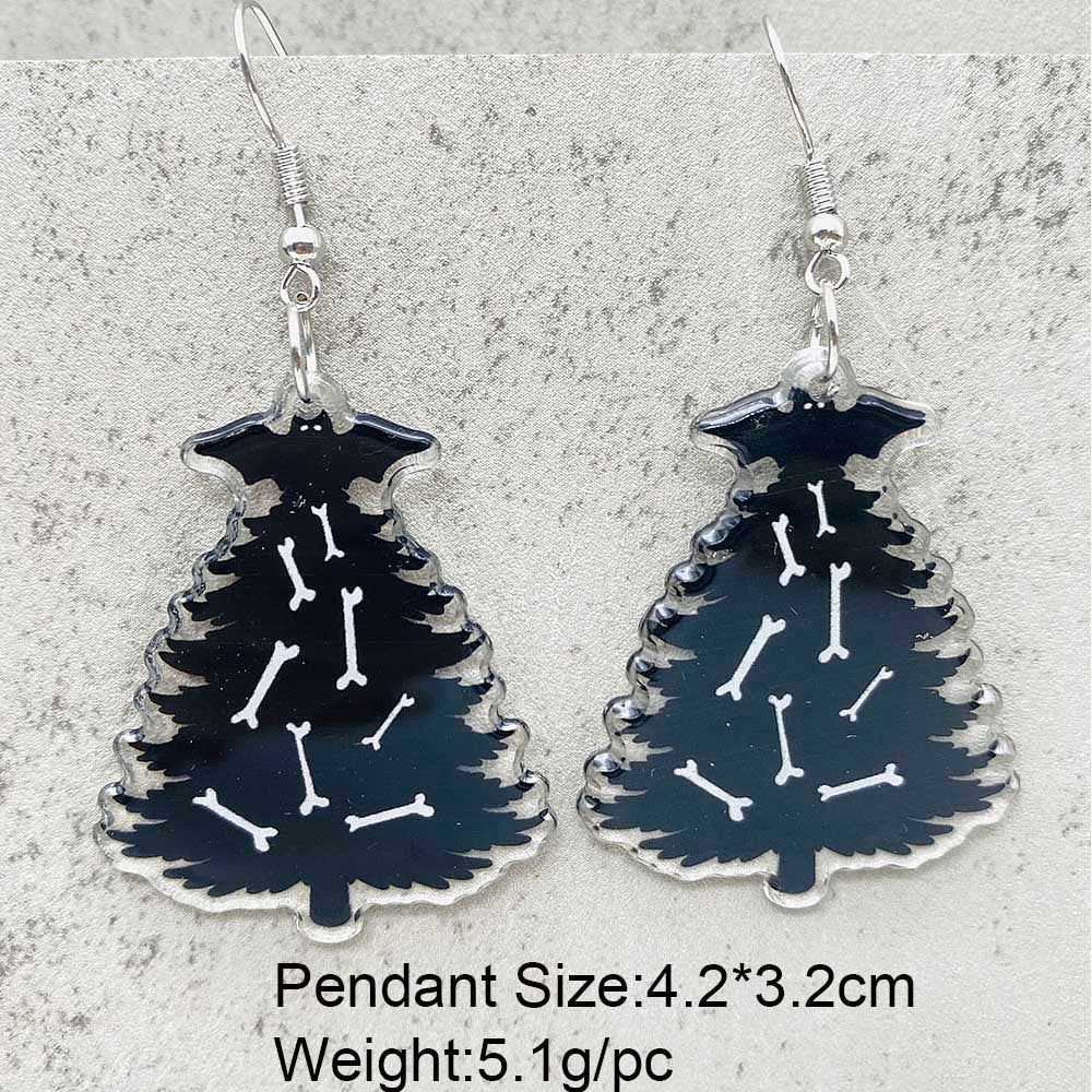 Wholesale Horror Christmas Black Christmas Tree Acrylic Earrings ACC-ES-ChenY101