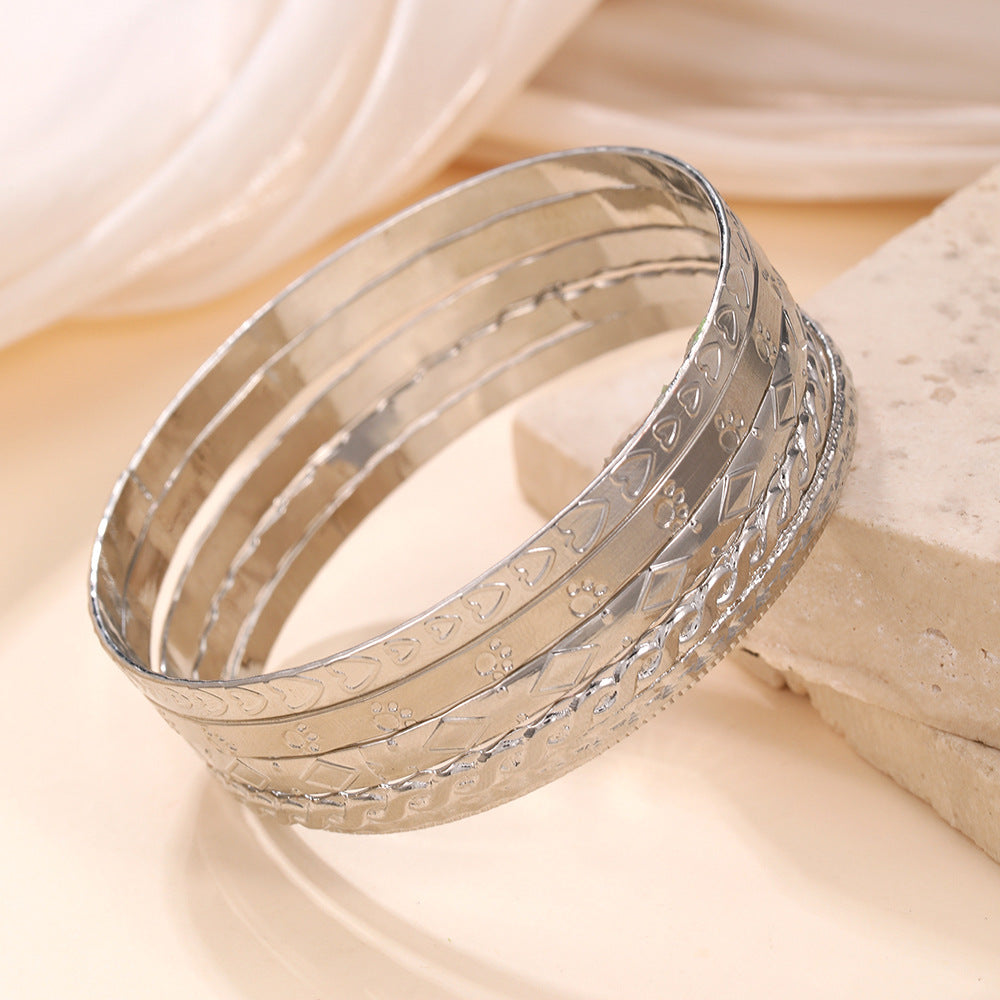 Wholesale Set of 12 Bracelets Set Cross-Border Jewelry Bohemian Style Multi-Layer Alloy Bracelets