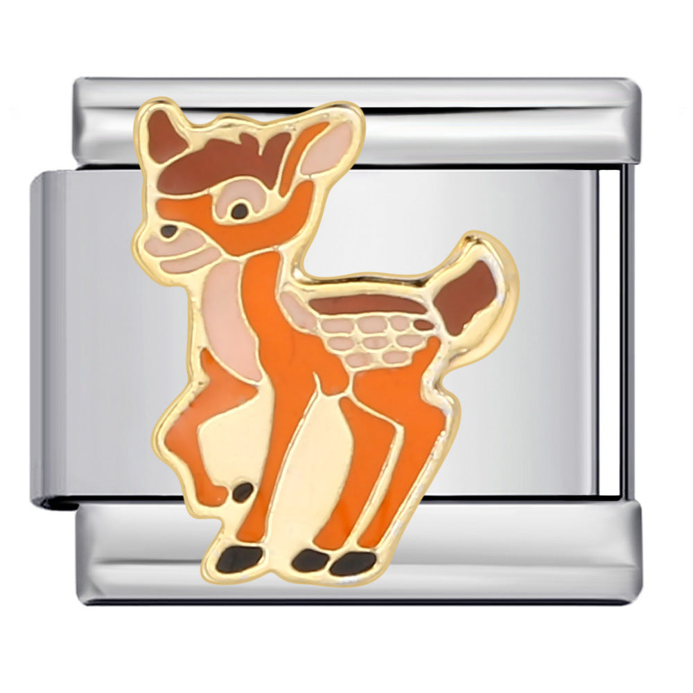 Wholesale Italian Charm Bracelet 9mm DIY Splicing Removable Oil Drop Cartoon Stainless Steel Composable Bracelet