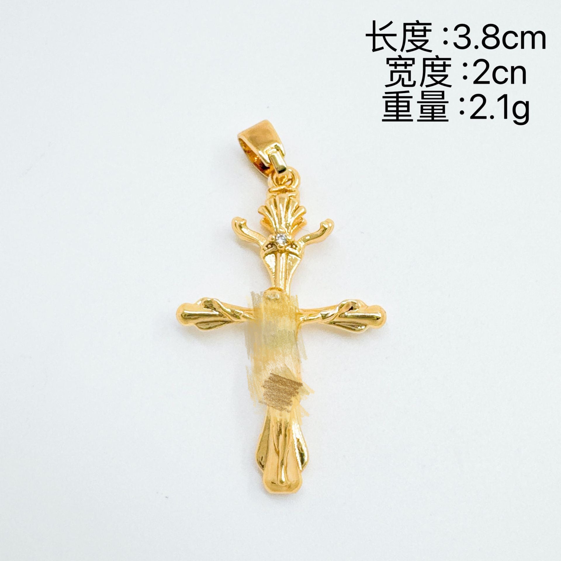 Wholesale Sweet Cool Style Rose Cross Pendant Gold Plated Copper Necklace Stylish Jewelry Accessory