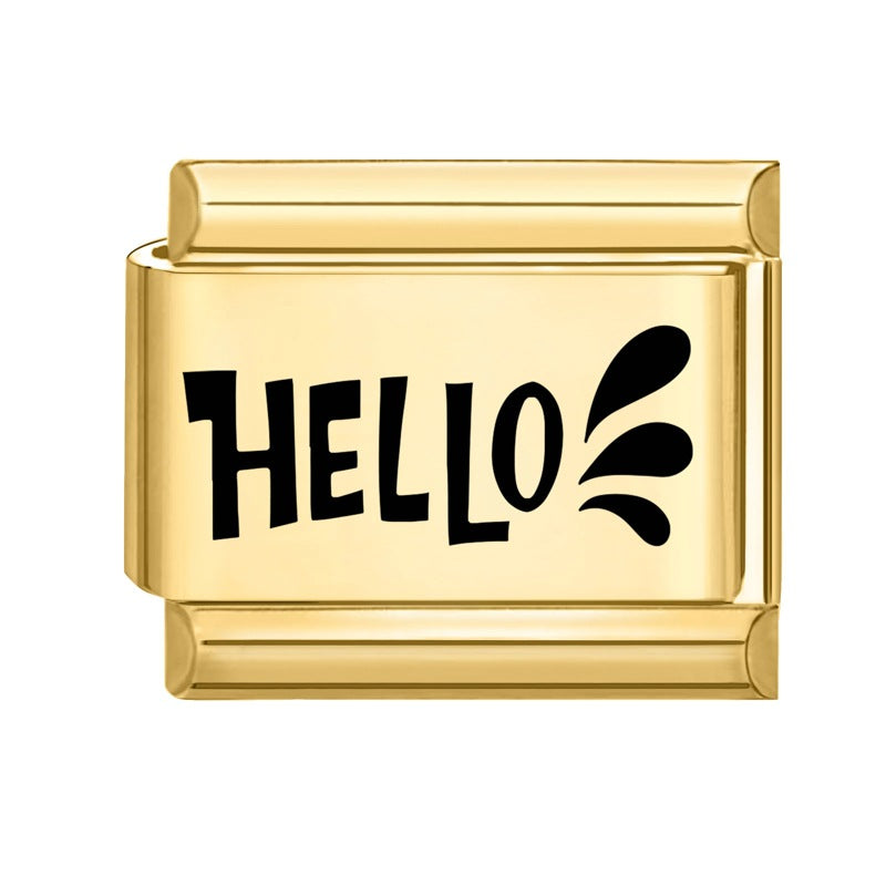 Wholesale Number &  Letter Italian Charms DIY square Single Section Creative Stainless Steel Composable Bracelet