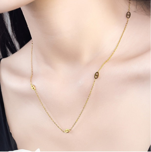 Wholesale Light Luxury Stainless Steel Necklace ACC-NE-Qinji004