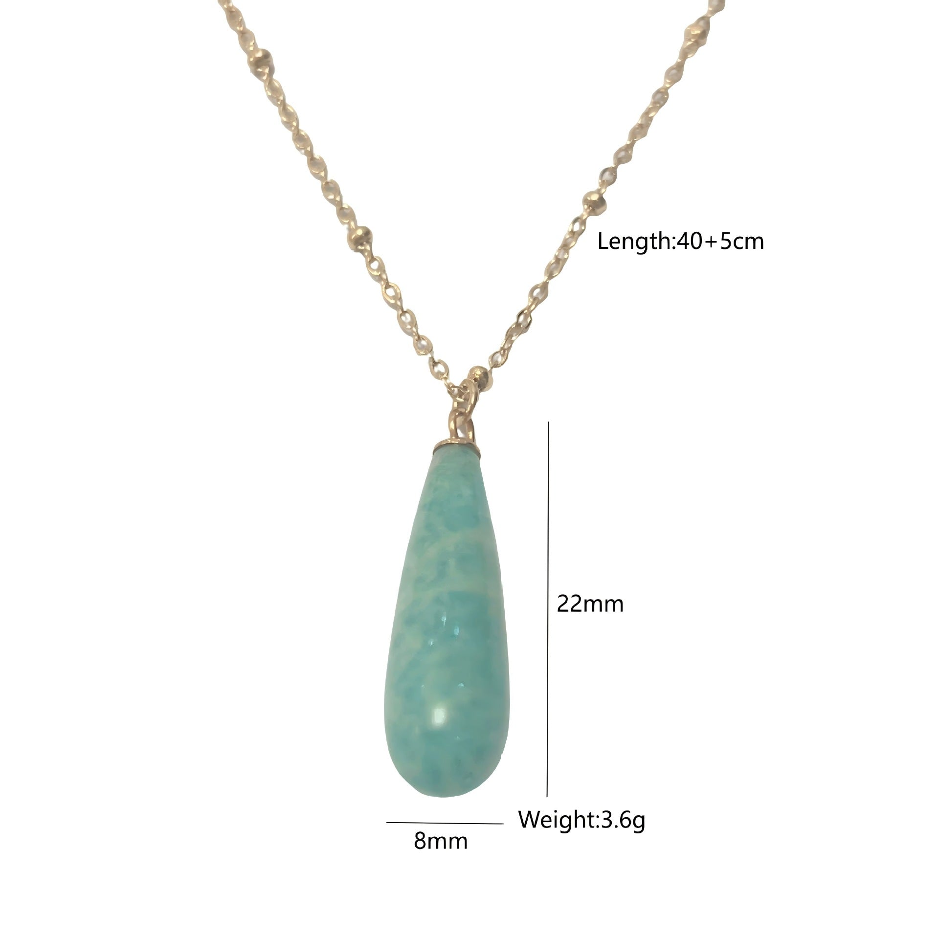 Wholesale Stainless steel  natural stone handmade chain color retaining necklaces