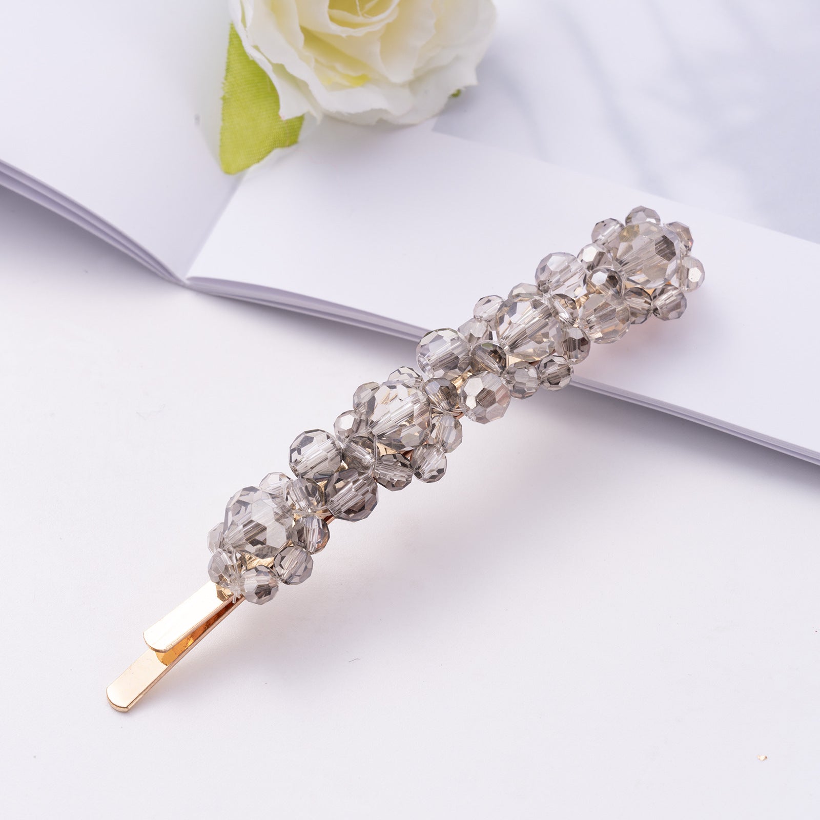 Wholesale Crystal Three Flower Hair Clip Korean Minimalist Women S Fashion Accessory