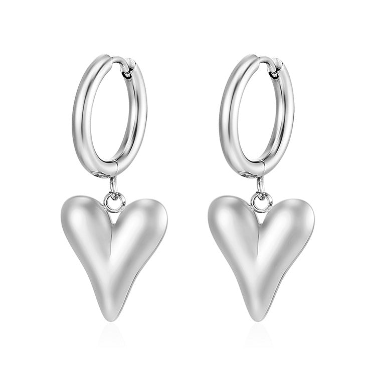 Wholesale Stainless Steel Earrings 18K Plated Cross Heart Bow Earrings ACC-ES-MuShan006