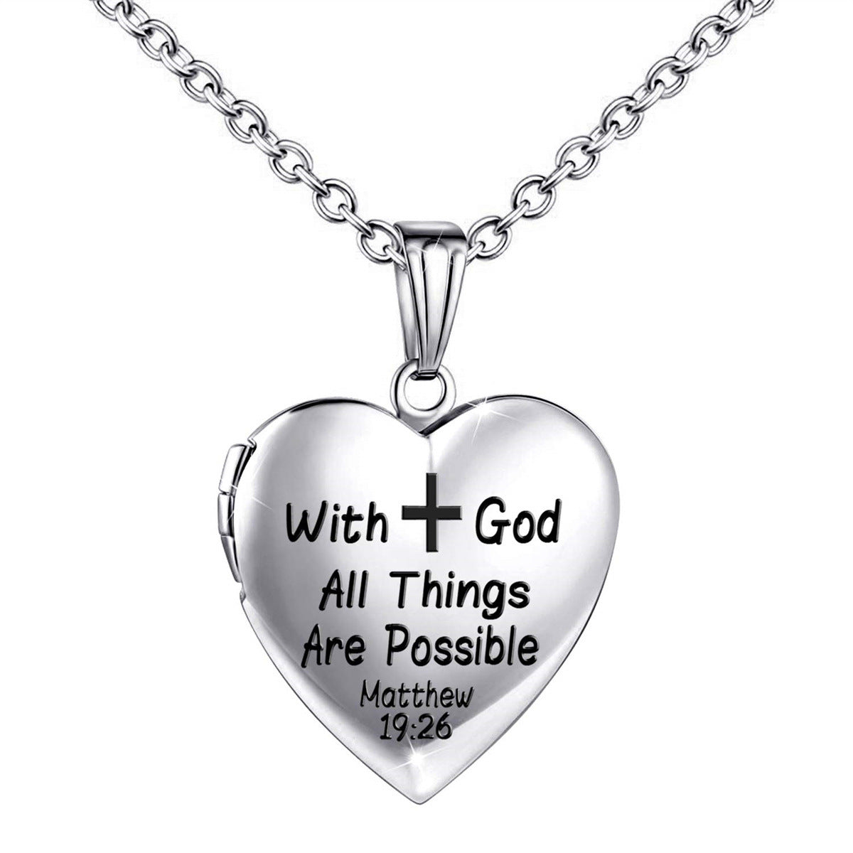 Collana apribile all'ingrosso in acciaio inossidabile con scatola per foto d'amore in argento