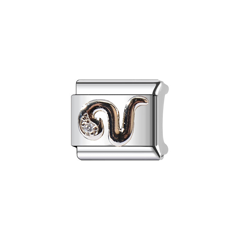 Wholesale  9mm Italian Charm Starter Bracelets DIY square Single Section Creative Stainless Steel Composable Bracelet