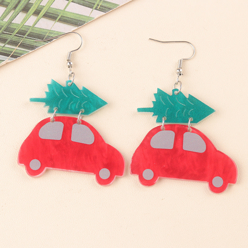 Wholesale Christmas Series Cup Snowman Acrylic Earrings