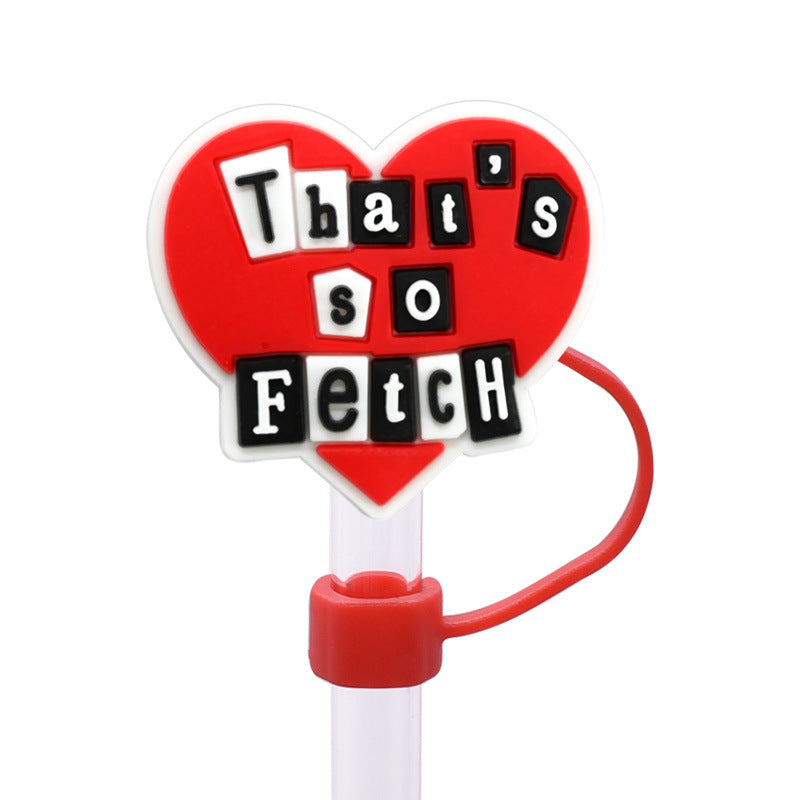 Wholesale Random 100pcs Pink Bad Girl Series 8/10mm PVC Soft Straw Tube Cap