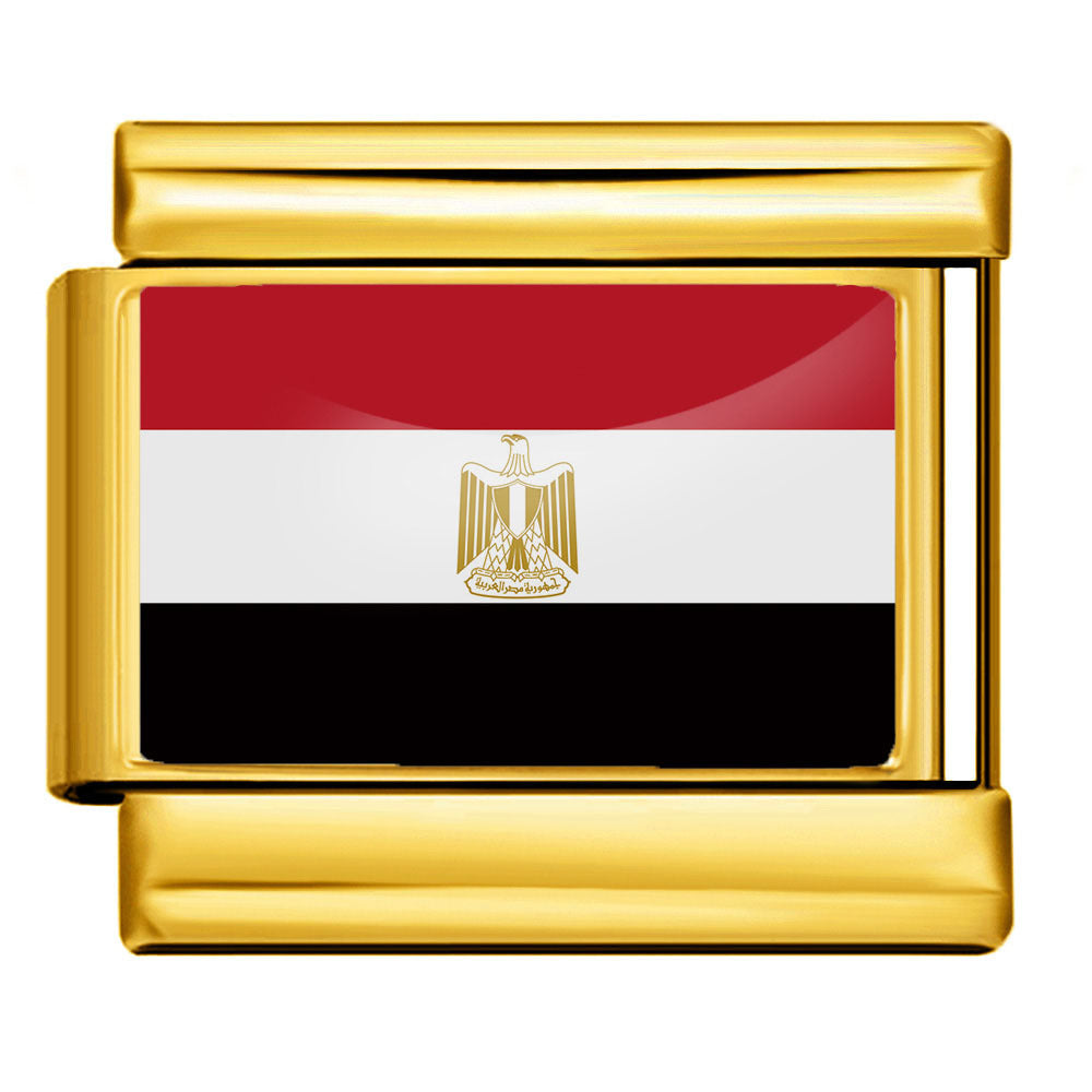 Wholesale Golden World Flag Photo Epoxy Italian Module Bracelet DIY Stainless Steel Elastic Strap Chain Bracelet