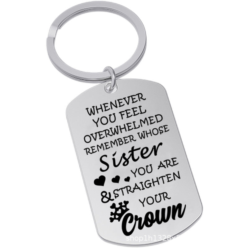 Wholesale Home Titanium Steel Stainless Steel Keychain Engraving Jewelry ACC-KC-Chenz005