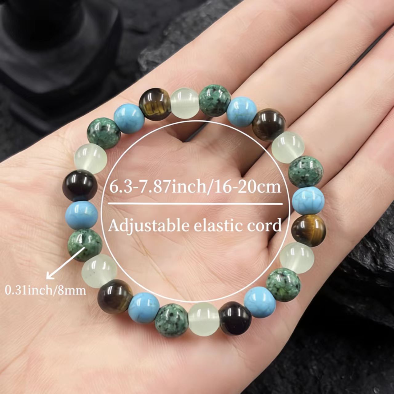 Wholesale Natural stone beaded stretch bracelet
