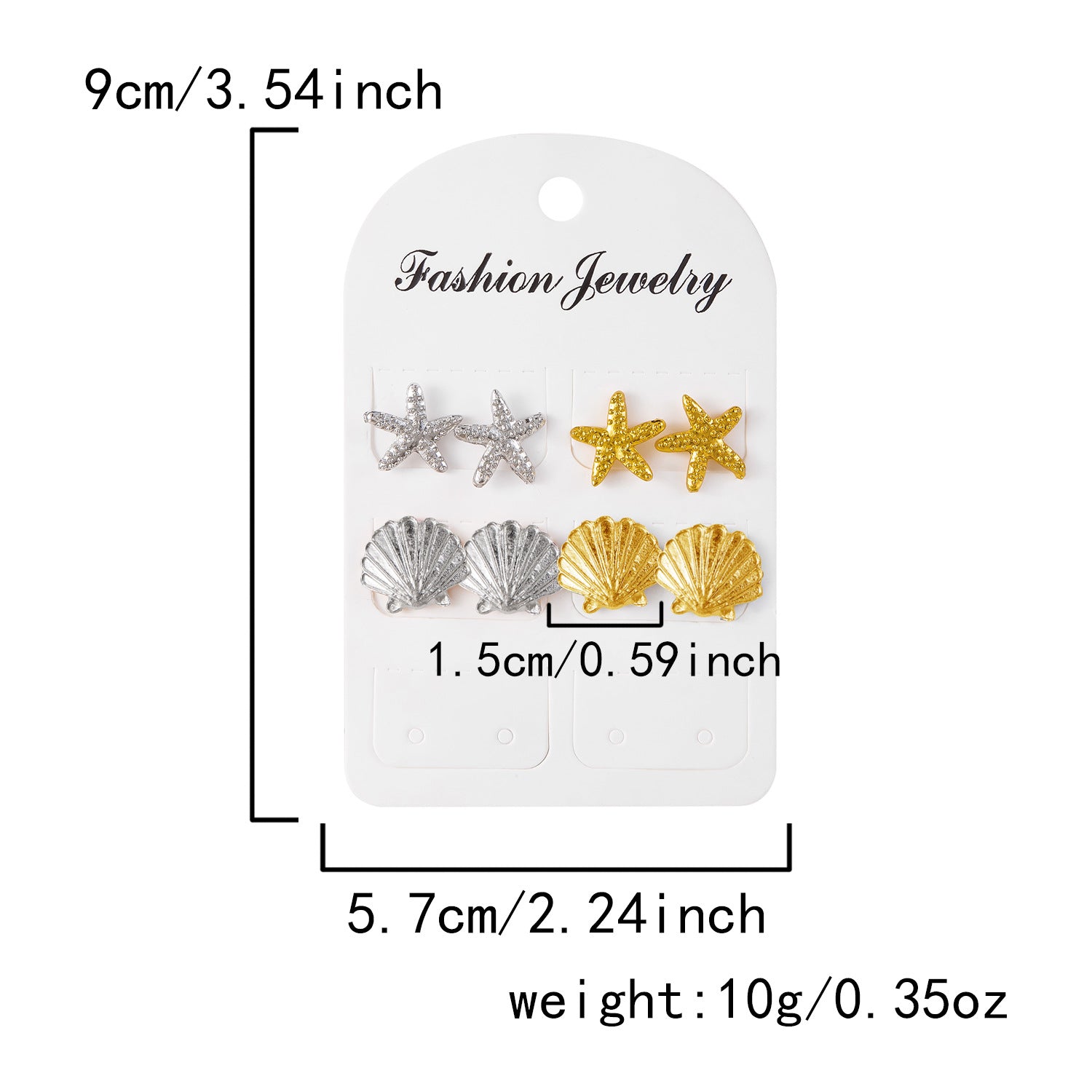 Wholesale Oil Drop Starfish Shell Earring Set