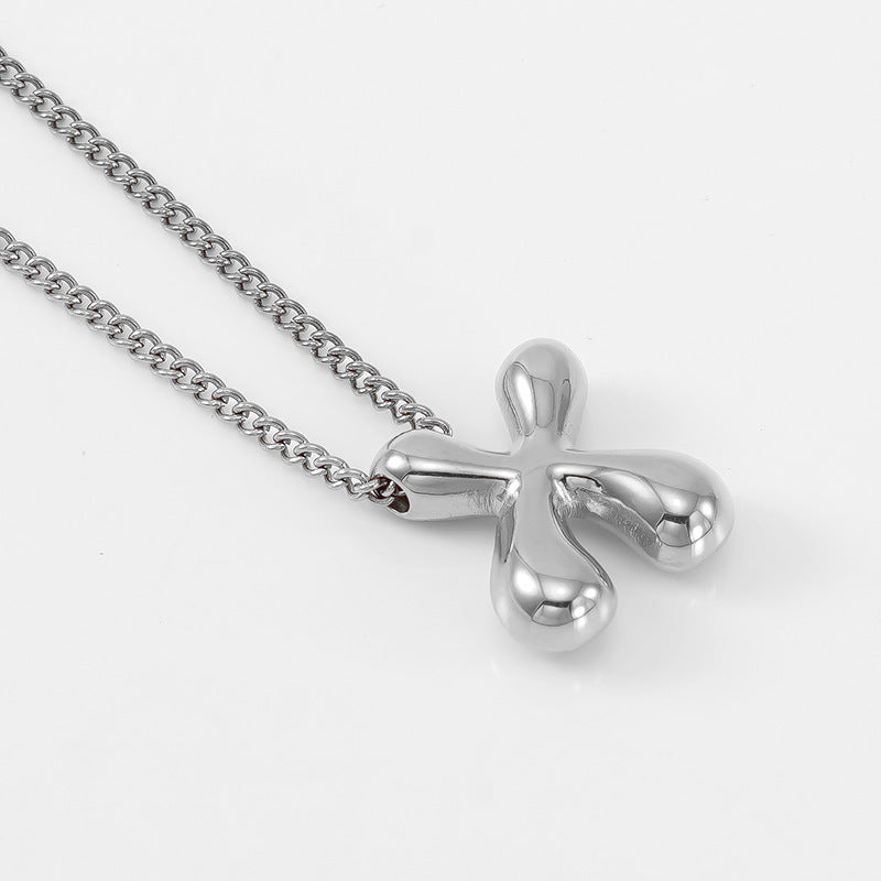 Wholesale Titanium Steel  balloon bubble letter pendant female necklace