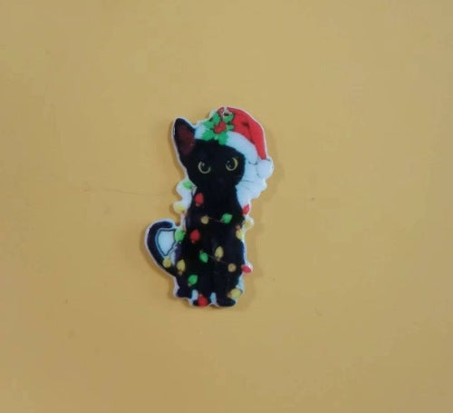Wholesale Acrylic Halloween Socks Black Cat Double Sided Earrings ACC-ES-KaiQing004