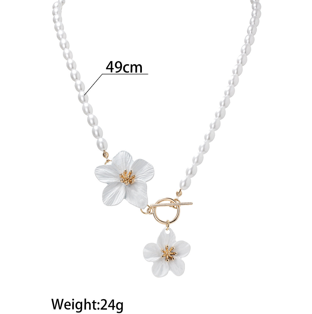 Wholesale Three-dimensional Flower OTbuckle Chain  Necklace