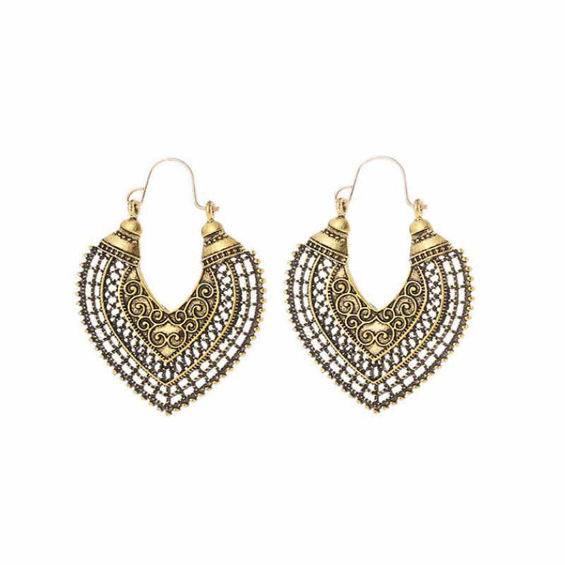 Wholesale Retro Exaggerated Hollow Pattern Earrings