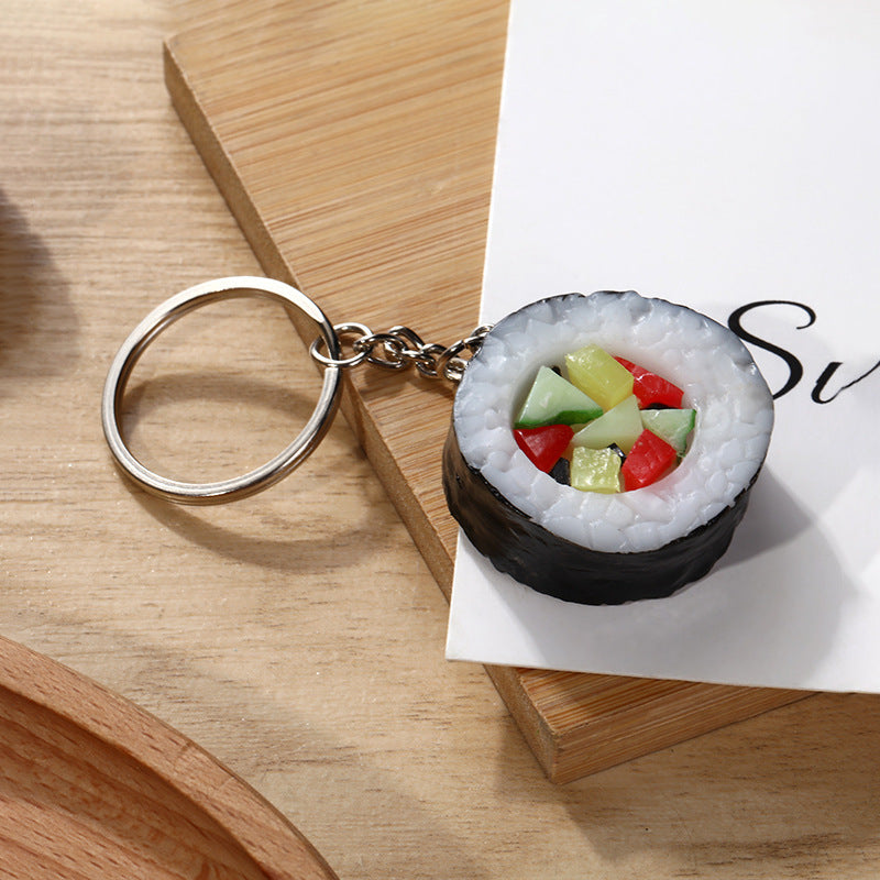 Wholesale pvc sushi cuisine keychain