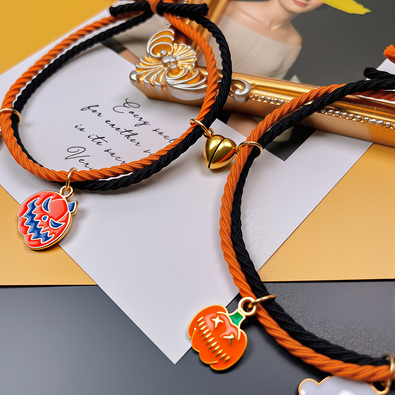 Wholesale Pumpkin Ghost Magnetic Handmade Adjustable Elastic  Bracelet