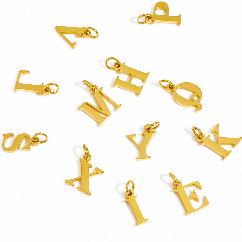 Wholesale Titanium steel letter pendant
