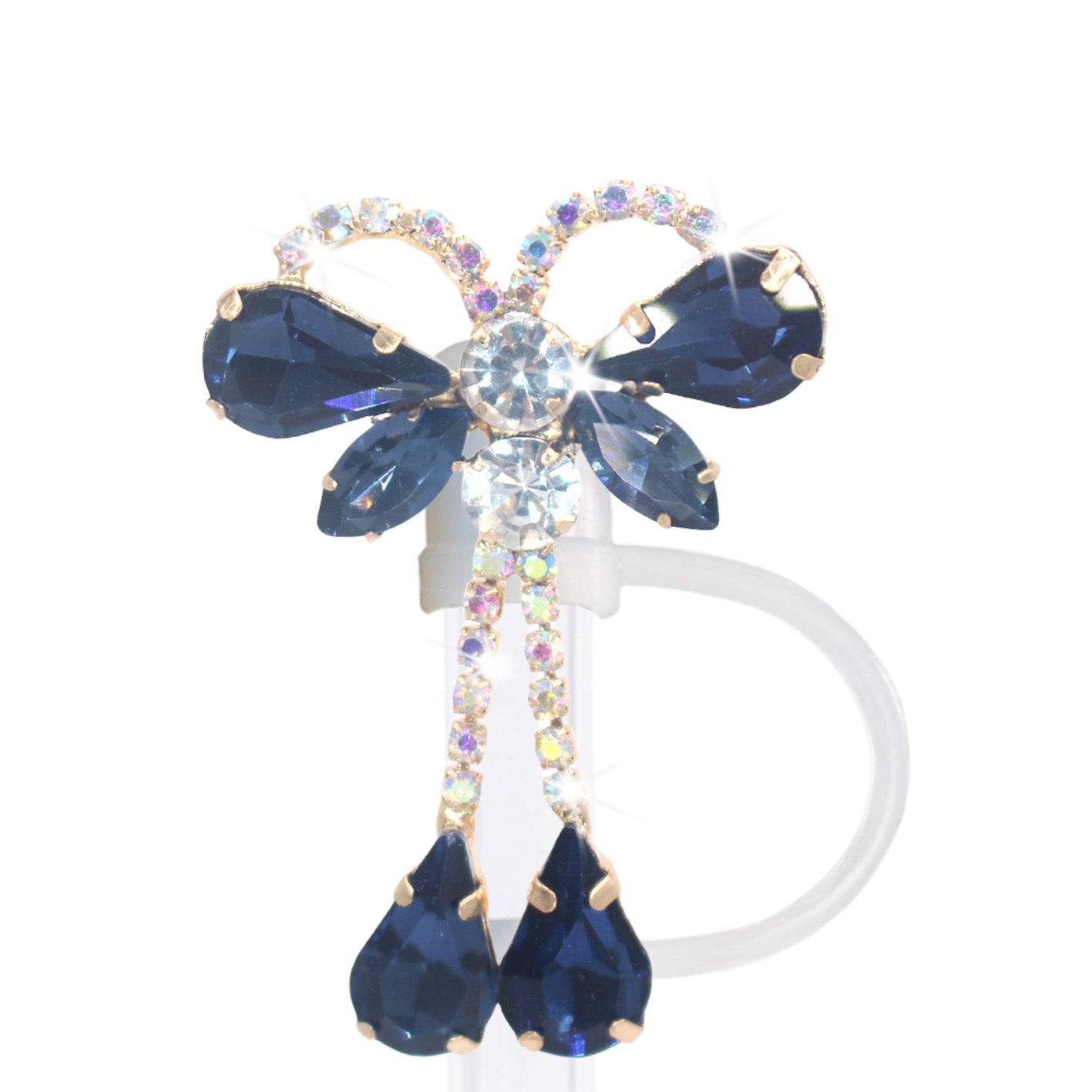 Wholesale Wholesale 50pcs Teardrop Butterfly Pendant 10mm Straw Cover Straw Tube Cap