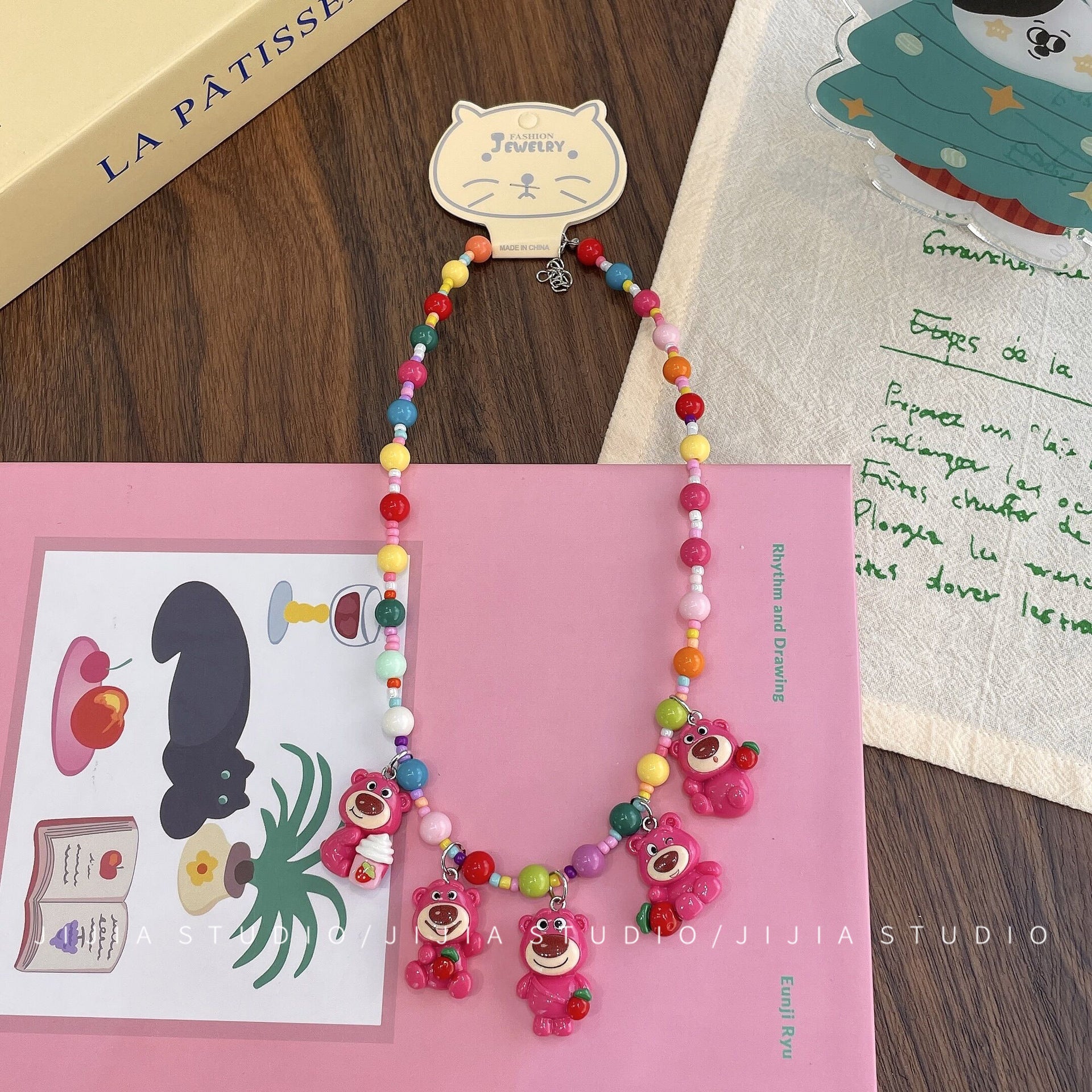 Wholesale Colorful cartoon Christmas beaded necklace