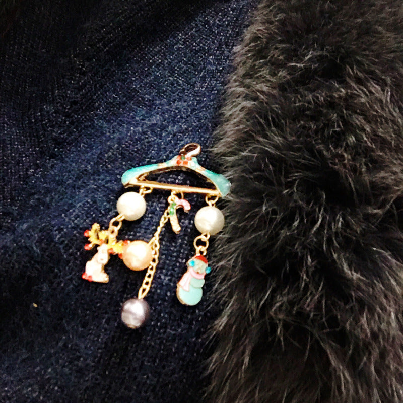 Wholesale Christmas Combination Series Santa Claus Deer Brooch ACC-BCH-DingZhou001