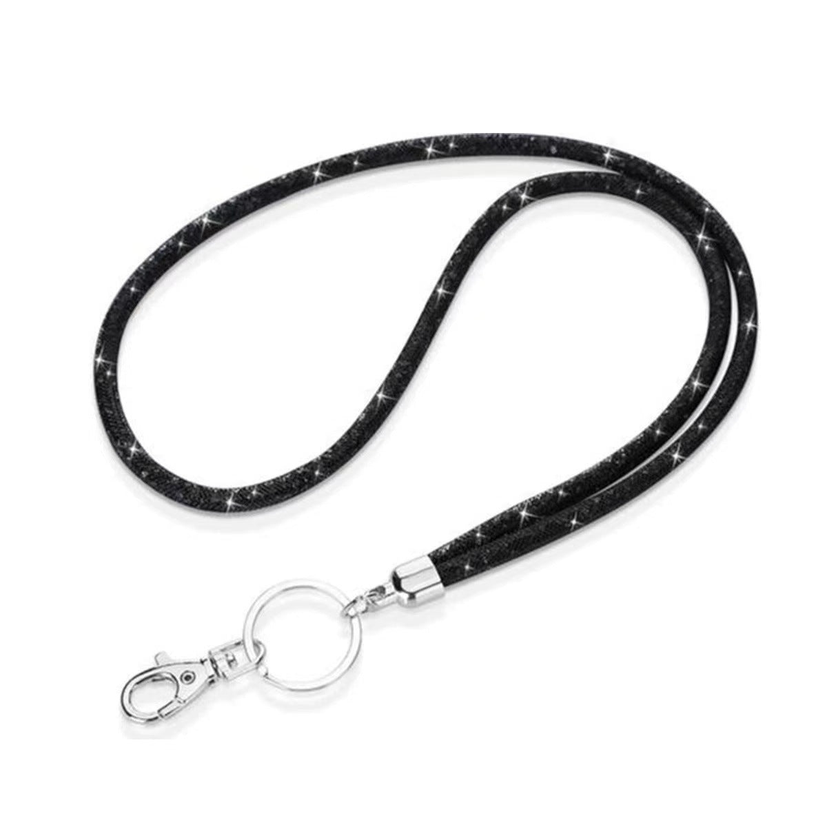 Wholesale Fishnet Rhinestone Lanyard Crystal Card Holder Lobster Keychain ACC-KC-LingYu001