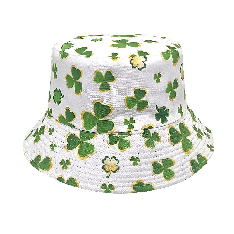 Wholesale Four Leaf Clover Print Bucket Hat ACC-HT-ShunMa017