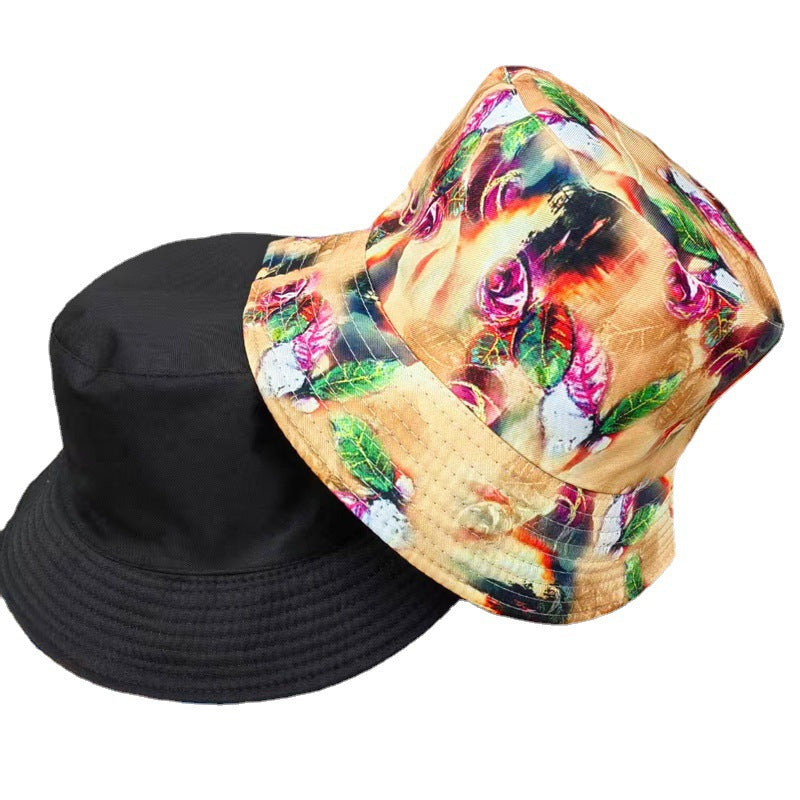 Wholesale Double-sided fisherman hat color printing basin hat   bucket hat
