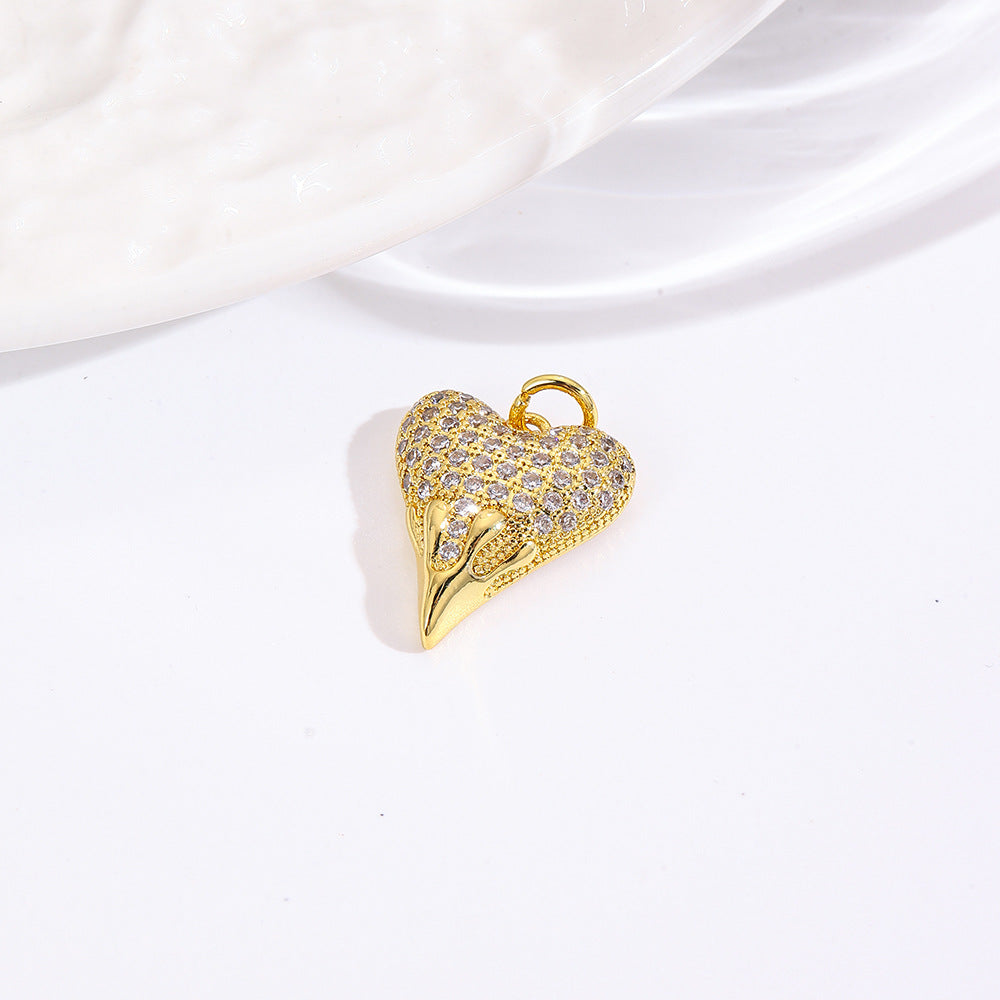 Wholesale Heart necklace copper plated 18k pendant necklace