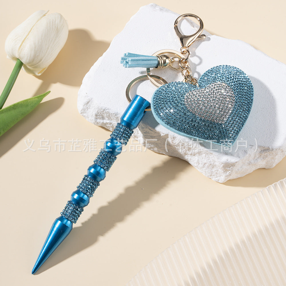 Wholesale Heart Shaped Diamond Metal Keychains ACC-KC-ZhiYa056
