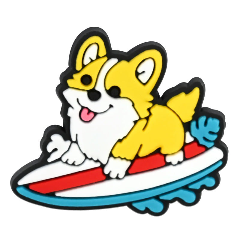 Decorazione casuale all'ingrosso della fibbia della scarpa in gomma morbida del PVC di serie del leopardo del fumetto da 100 pezzi