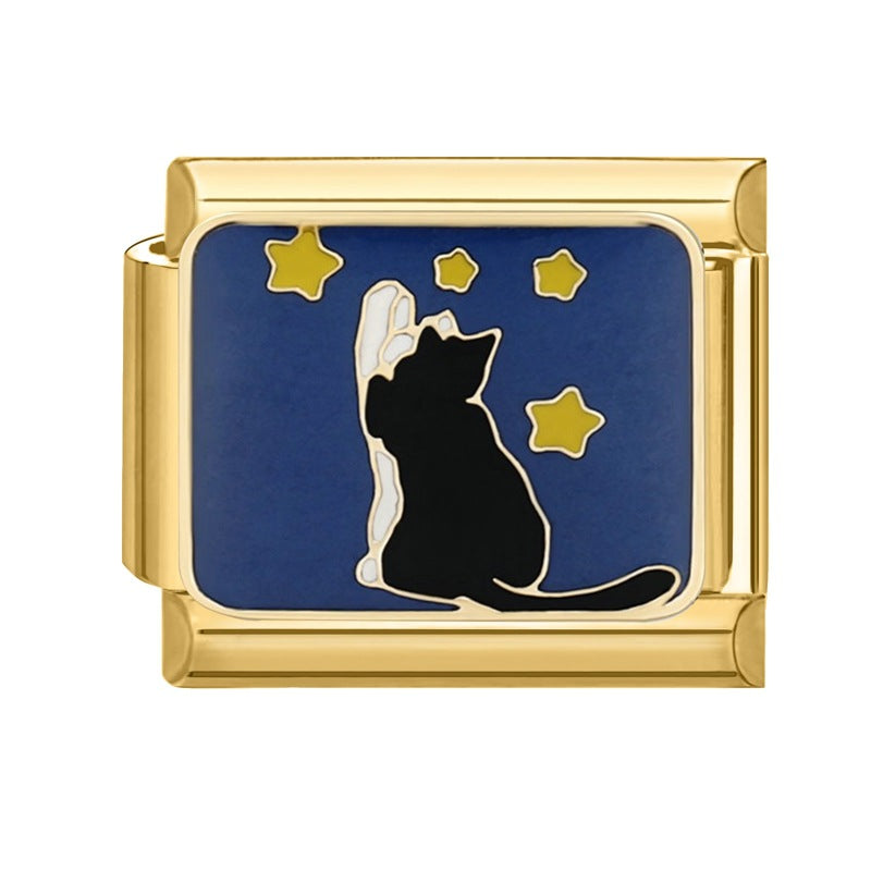 Pulsera de encanto italiano al por mayor de 9 mm empalmado lindo colgante creativo colgante de acero inoxidable brazalete compuesto por acero inoxidable