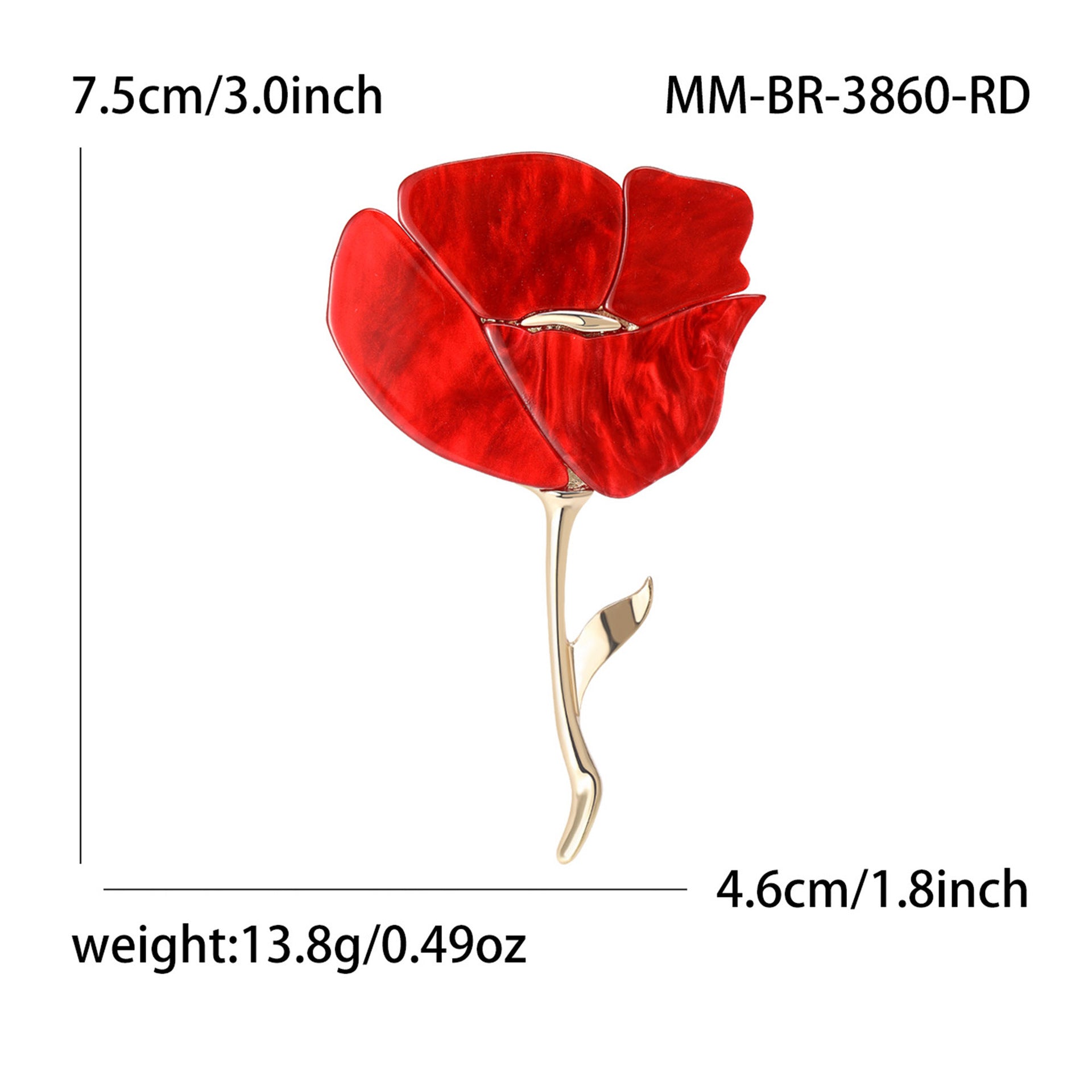 Wholesale Sweet Red Brooch Alloy Pin Fashionable Women S Decorative Accessory For Daily Outfits