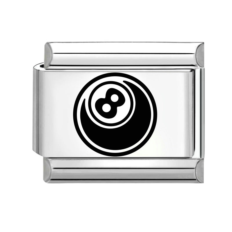 Wholesale  Italian Charm Bracelet 9mm DIY Splicing Removable Black and White Series Stainless Steel Composable Bracelet