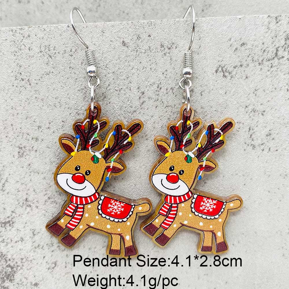 Wholesale Acrylic Christmas Snowflake Santa Earrings ACC-ES-ChenY089