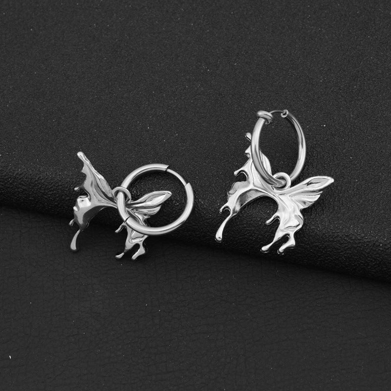 Wholesale All-match Light Luxury  Butterfly  Stainless Steel Earrings