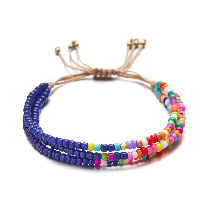 Wholesale Bohemian Style Multi-layered Braided Rice Bead Bracelet
