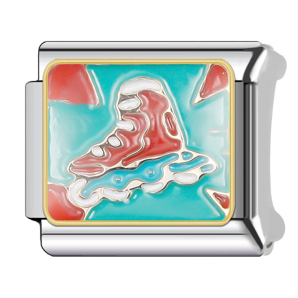 Wholesale Italian Charm Bracelet 9mm DIY Splicing Leisure Sports Stainless Steel Composable Bracelet