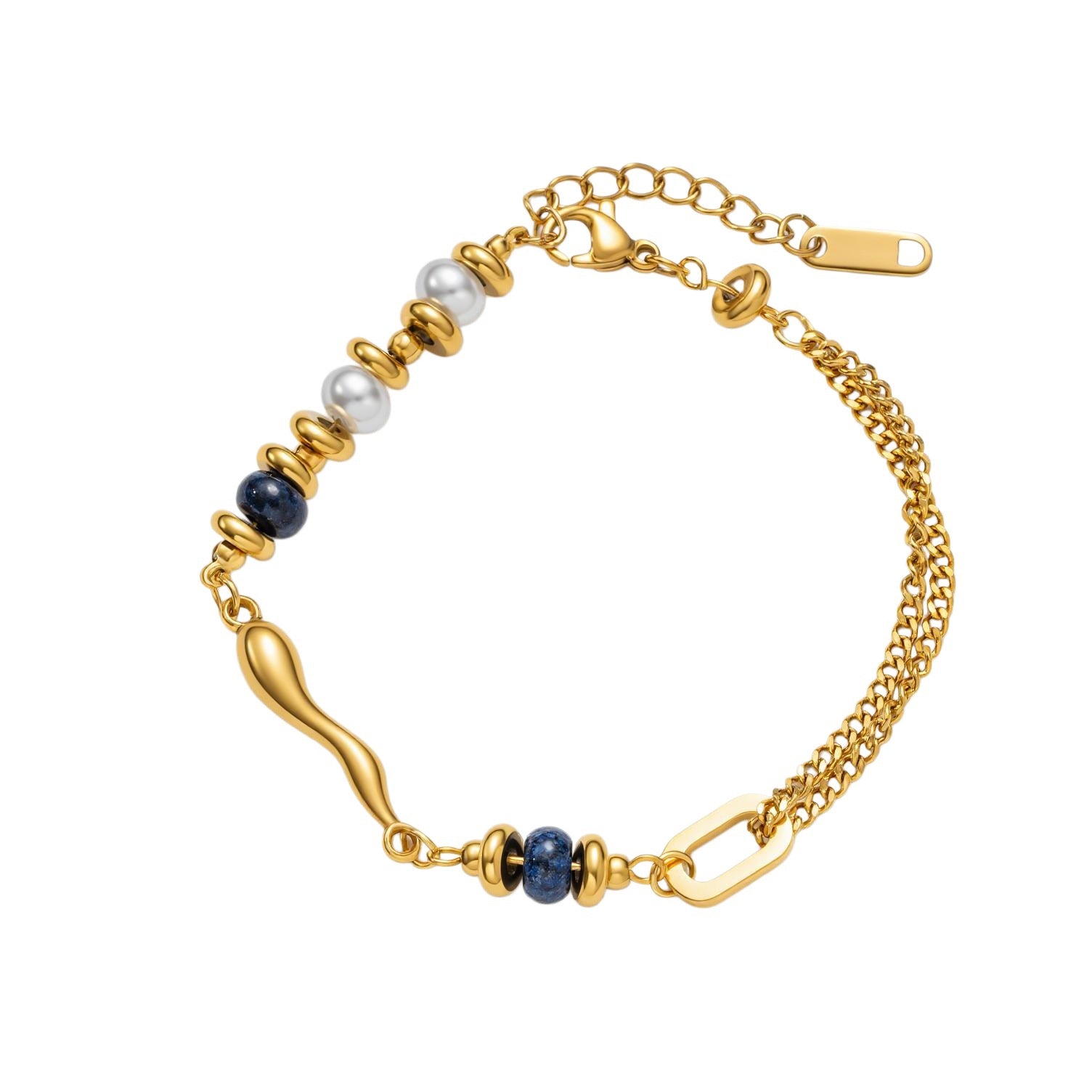 Wholesale Geometric Bead Bracelet Stainless Steel Gold Plated Unisex Gift Everyday Wear