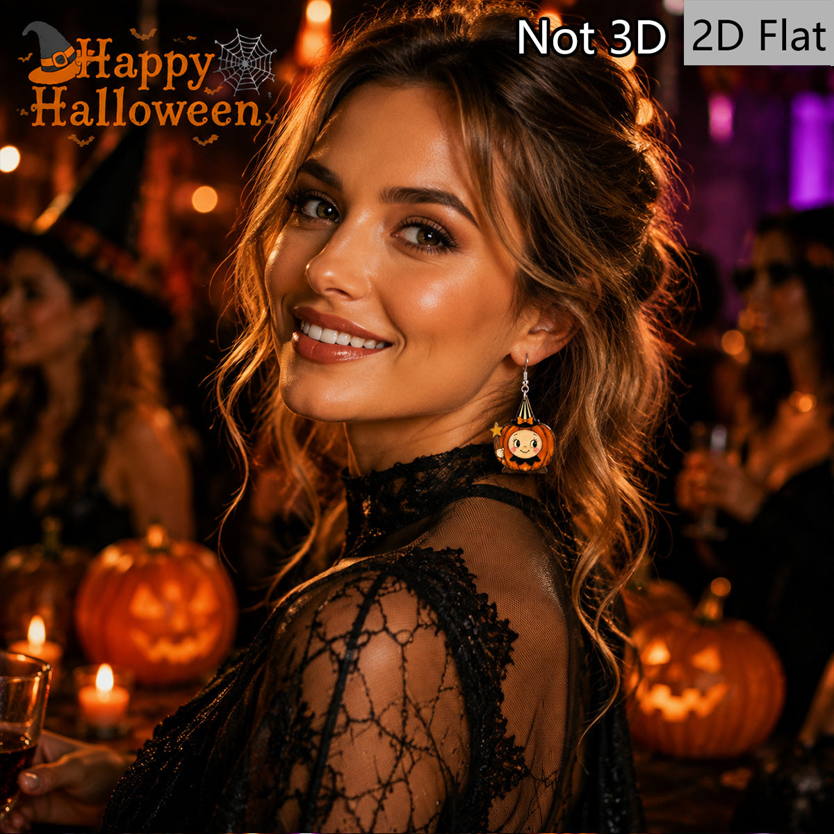 Wholesale Wooden Pumpkin Earrings  Retro Party Wear Jewelry Accessory For Women