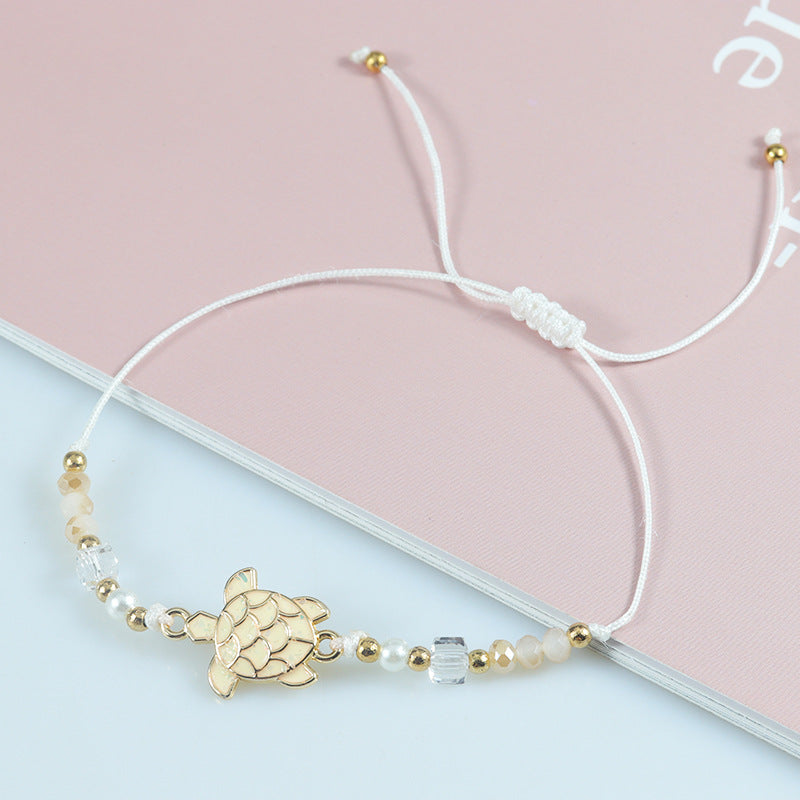 Wholesale Ocean Style Colorful Turtle Bracelet Crystal Beaded Bracelet ACC-BT-YiYe009
