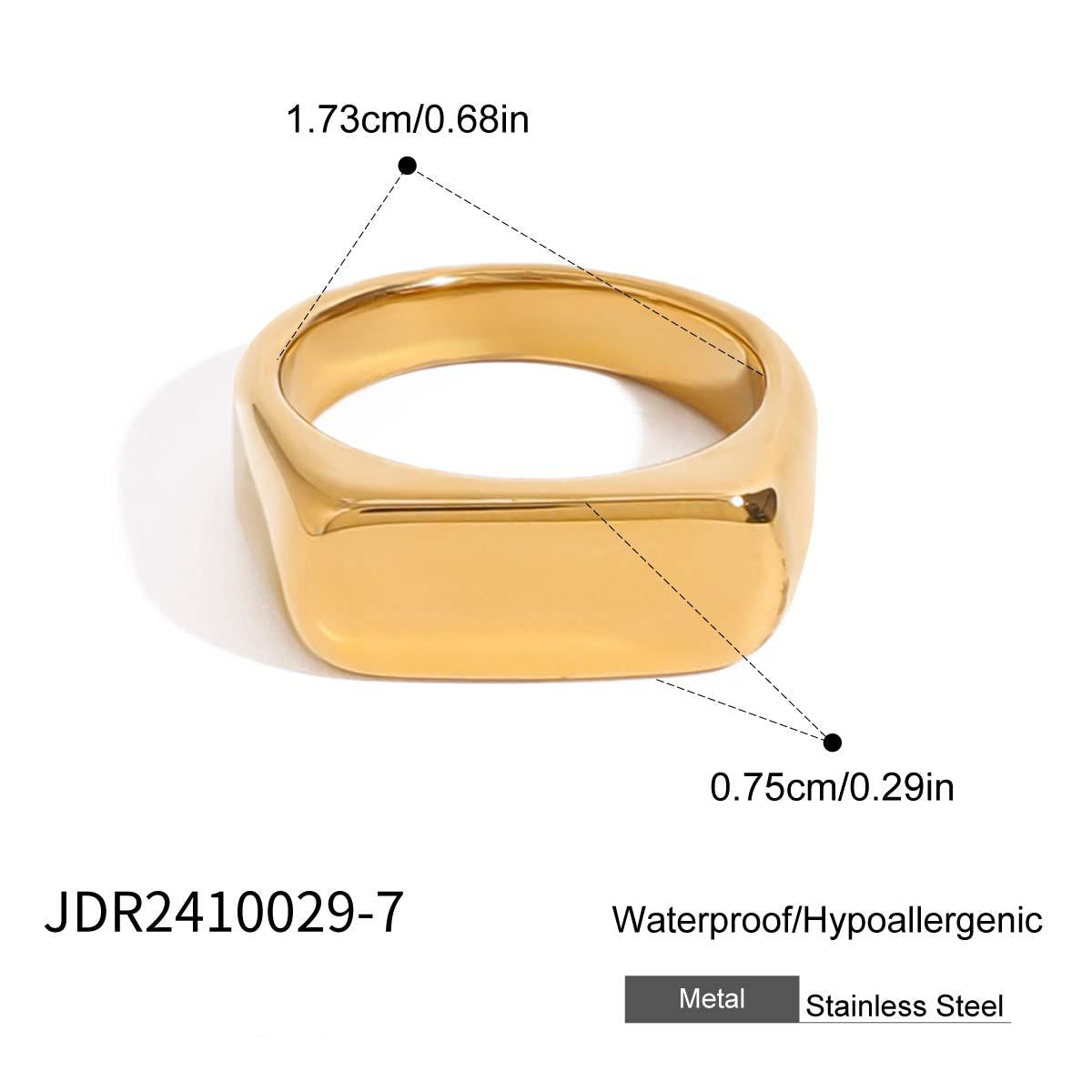 Wholesale  18k gold plated stainless steel plain ring