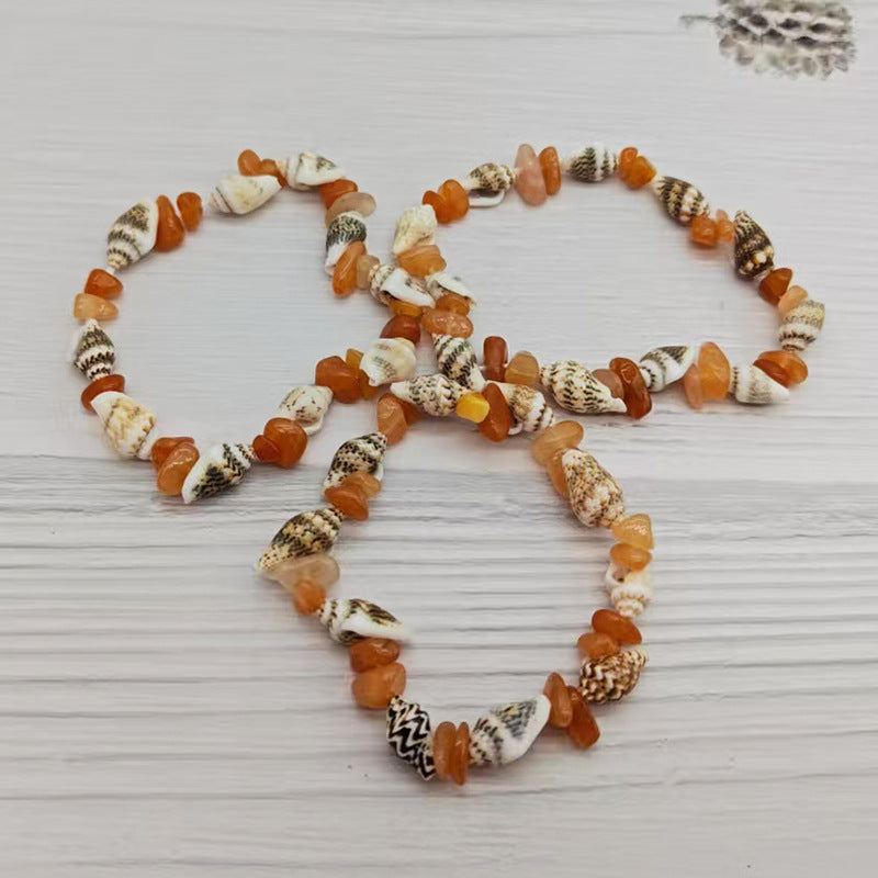 Wholesale Natural Stone Shell Bead Bracelet Quartz Amethyst Strawberry Crystal Gift