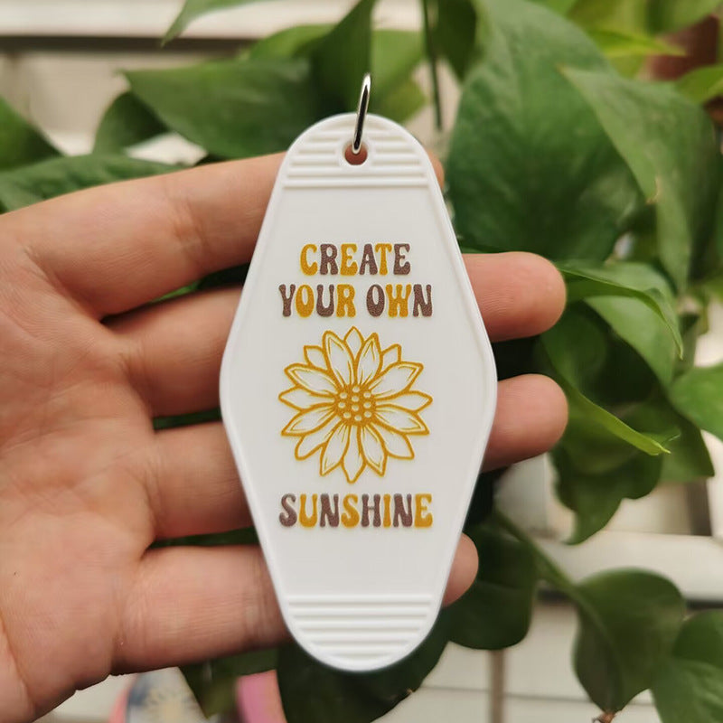 Wholesale Retro Plastic Printed 5 Colors Anniversary Keychain ACC-KC-MeiXin010