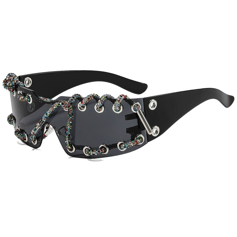 Wholesale Y2K Cyberpunk Rhinestone Sunglasses Fashion Accessory Boutique Resale