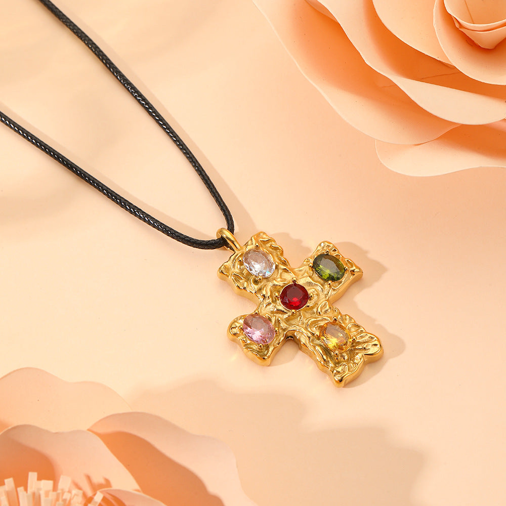 Wholesale Titanium Steel Necklace cross necklace Vintage Necklace