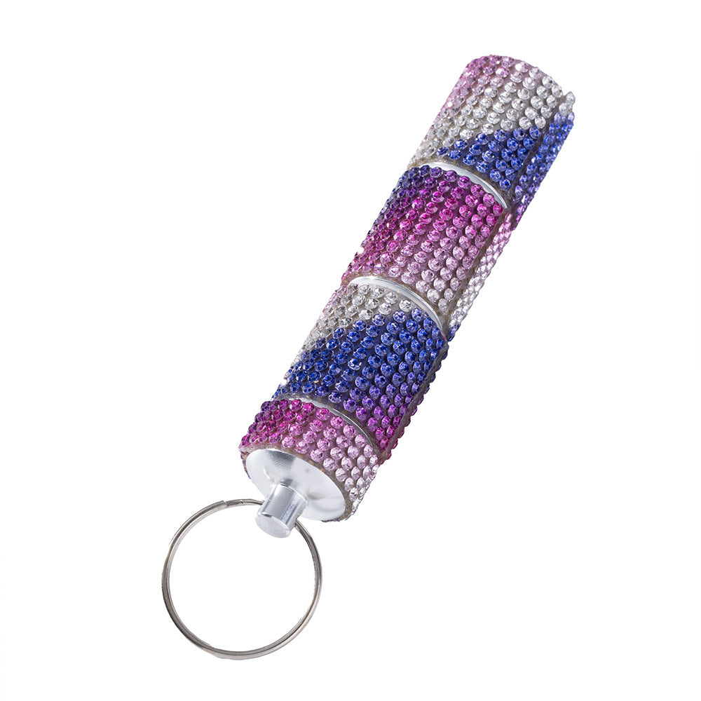 Wholesale diamond-encrusted pill bottle keychain