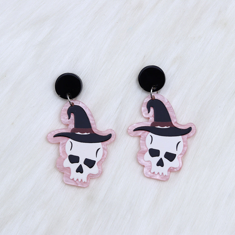 Wholesale  Acrylic Magic Wand Ghost Skull Scissors Earrings